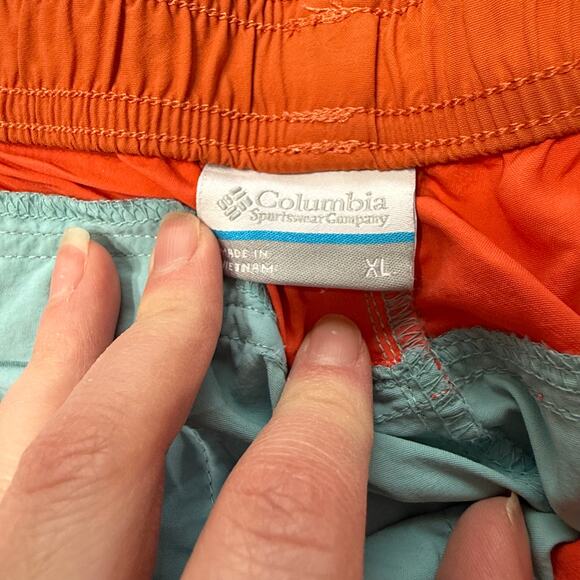 Columbia Color block Shorts Teal Orange‎ XL - Picture 3 of 6
